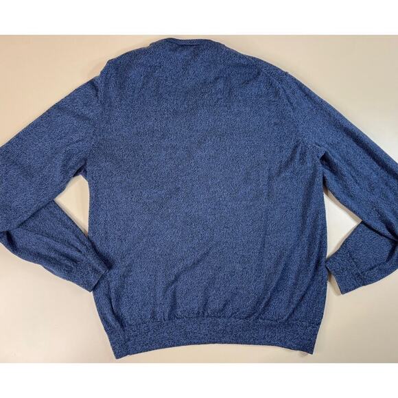 Calvin Klein Italian Merino Sweater Heathered Blue Mens Large V Neck Classic - Picture 13 of 13